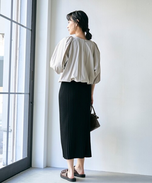 RONEL(ロネル)の「【はっ水//防しわ/ストレッチ/接触冷感】ボーダレス バルーン ブラウス(シャツ/ブラウス・レディース・ブラック/ライトグレー・S/M)」の15枚目の写真