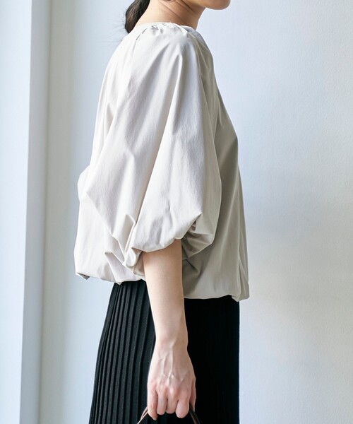 RONEL(ロネル)の「【はっ水//防しわ/ストレッチ/接触冷感】ボーダレス バルーン ブラウス(シャツ/ブラウス・レディース・ブラック/ライトグレー・S/M)」の16枚目の写真