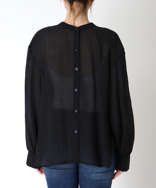 Jines(ジネス)の「前後2WAYリボンブラウス(シャツ/ブラウス・レディース・ブラック/ホワイト・38)」の18枚目の写真