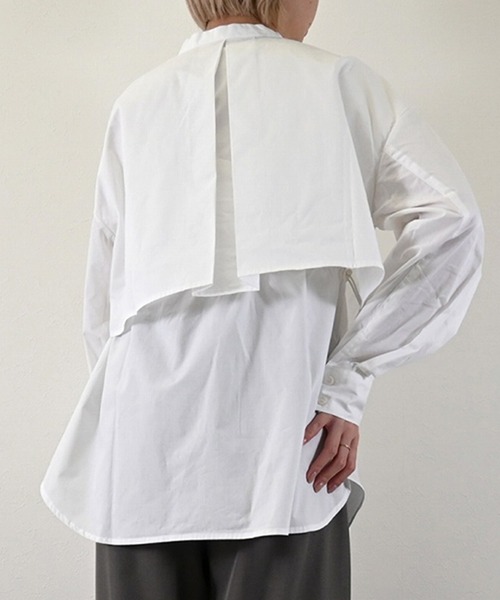 STYLEBLOCK(スタイルブロック)の「ブロードフライヨークブラウス(シャツ/ブラウス・レディース・サックスブルー/ブラック/ホワイト/ライトグレー/ベージュ・M)」の9枚目の写真