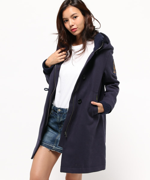 HYSTERIC GLAMOUR（ヒステリックグラマー）の「フーデッドCO（ダッフルコート・レディース・ブラック/ピンク/ネイビー・SMALL/MEDIUM）」の13枚目の写真