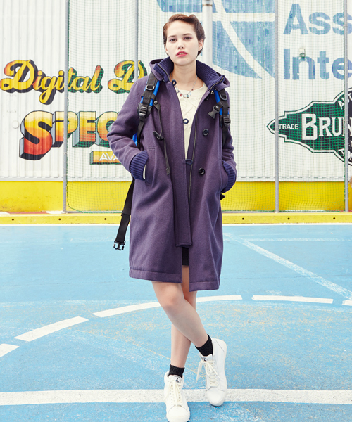 HYSTERIC GLAMOUR（ヒステリックグラマー）の「フーデッドCO（ダッフルコート・レディース・ブラック/ピンク/ネイビー・SMALL/MEDIUM）」の15枚目の写真