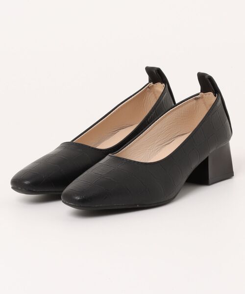 STYLEBLOCK(スタイルブロック)の「型押しデザインレザー調ポインテッドトゥパンプス(パンプス・レディース・ブラック/オフホワイト/ブラウン・40/38/35/36/37/39)」の2枚目の写真