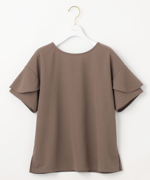 ANY SIS(エニィスィス)の「【前後着用・UVケア・洗える】2WAYジョーゼットジャージーフリル カットソー(Tシャツ/カットソー・レディース・アイボリー系/黄土色系/ネイビー系/ダークグリーン系・4)」の16枚目の写真
