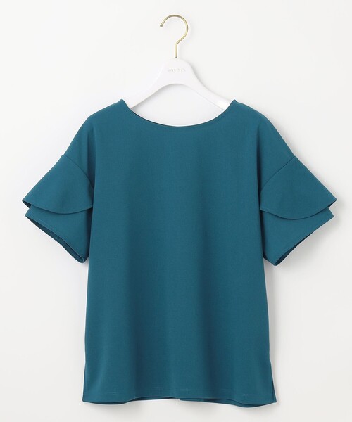 ANY SIS(エニィスィス)の「【前後着用・UVケア・洗える】2WAYジョーゼットジャージーフリル カットソー(Tシャツ/カットソー・レディース・アイボリー系/黄土色系/ネイビー系/ダークグリーン系・4)」の18枚目の写真