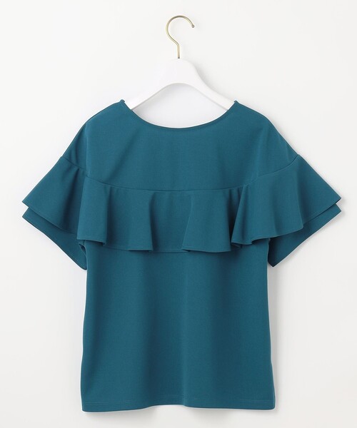 ANY SIS(エニィスィス)の「【前後着用・UVケア・洗える】2WAYジョーゼットジャージーフリル カットソー(Tシャツ/カットソー・レディース・アイボリー系/黄土色系/ネイビー系/ダークグリーン系・4)」の19枚目の写真