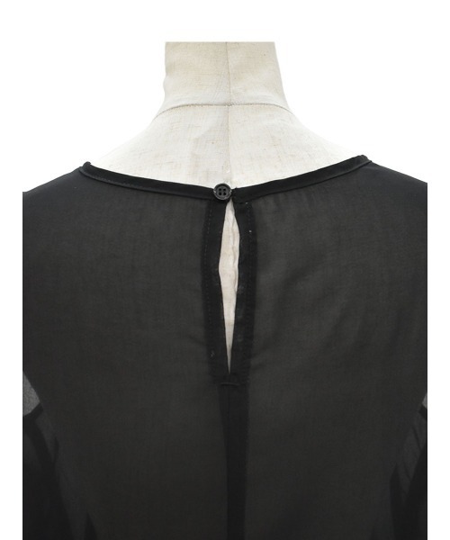 Reurie'（レウリィ）の「オリジナルシフォンワンピース / ノースリーブ レイヤード 重ね着 きれいめ オケージョン モード 大人カジュアル シアー素材 シースルー（ワンピース・レディース・ブラック/ベージュ・FREE）」の21枚目の写真