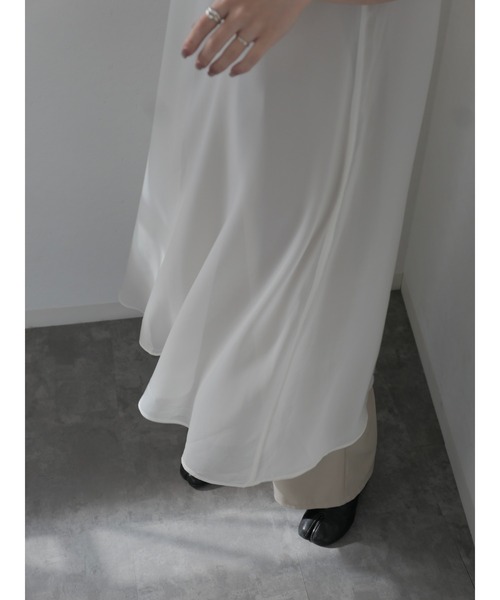 Reurie'（レウリィ）の「オリジナルシフォンワンピース / ノースリーブ レイヤード 重ね着 きれいめ オケージョン モード 大人カジュアル シアー素材 シースルー（ワンピース・レディース・ブラック/ベージュ・FREE）」の16枚目の写真