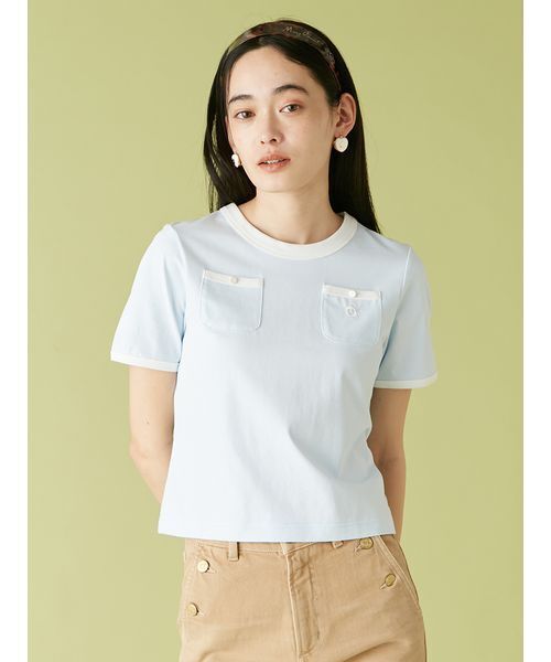 LILY BROWN×MARY QUANT ポケットリンガーTシャツ LILY BROWN×MARY QUANT】ポケットリンガーTシャツ（カットソー/T