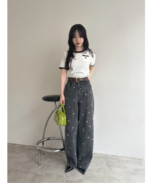 tシャツ 「LILY BROWN×MARY QUANT」ポケットリンガーTシャツ レディース LILY BROWN×MARY QUANT】ポケットリンガーTシャツ(Tシャツ