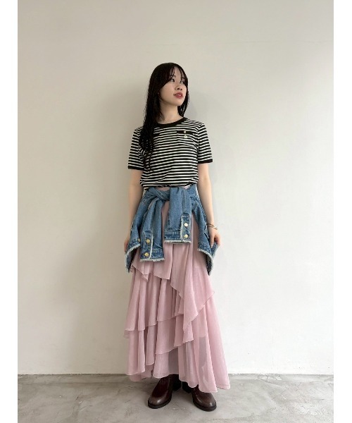 LILY BROWN（リリーブラウン）の「【LILY BROWN×MARY QUANT】ポケットリンガーTシャツ（Tシャツ/カットソー・レディース・ホワイト/ライトブルー/その他・FREE）」の12枚目の写真