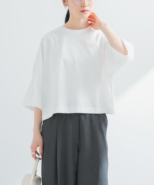 URBAN RESEARCH(アーバンリサーチ)の「ショート丈ハーフスリーブカットソー(Tシャツ/カットソー・レディース・ブラック/オフホワイト/グレー系その他・FREE)」の11枚目の写真