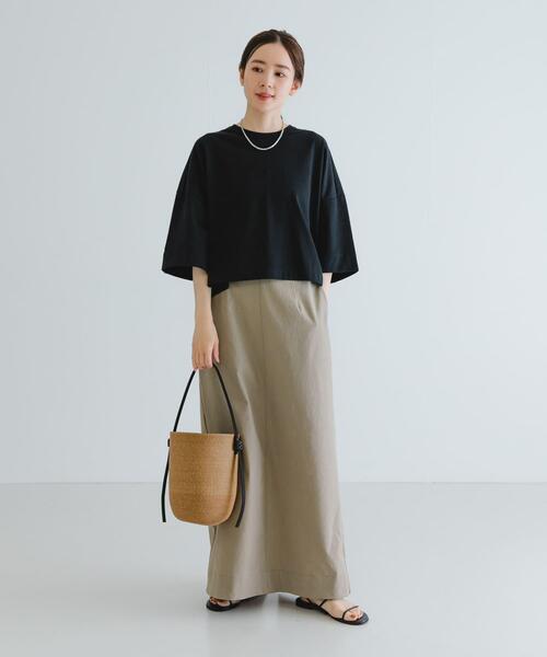 URBAN RESEARCH(アーバンリサーチ)の「ショート丈ハーフスリーブカットソー(Tシャツ/カットソー・レディース・ブラック/オフホワイト/グレー系その他・FREE)」の9枚目の写真