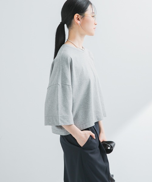 URBAN RESEARCH（アーバンリサーチ）の「ショート丈ハーフスリーブカットソー（Tシャツ/カットソー・レディース・ブラック/オフホワイト/グレー系その他・FREE）」の10枚目の写真