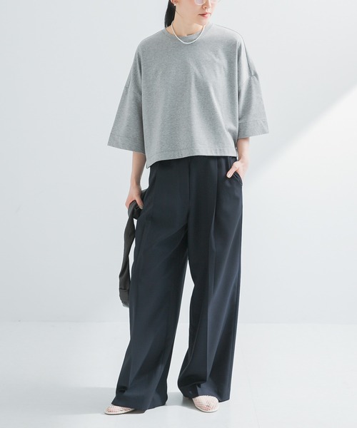 URBAN RESEARCH（アーバンリサーチ）の「ショート丈ハーフスリーブカットソー（Tシャツ/カットソー・レディース・ブラック/オフホワイト/グレー系その他・FREE）」の12枚目の写真