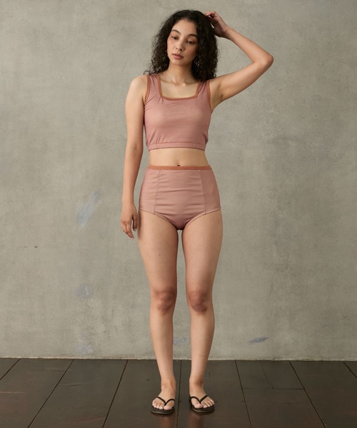 Robert P. Miller / Multi border swim Tank top＆Panties set