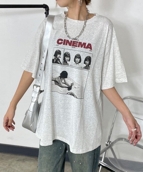 non-hedge（ノンヘッジ）の「転写ロゴプリントビッグTシャツ（Tシャツ/カットソー・レディース・オートミール/グレー/オフホワイト/ブラック・FREE）」の13枚目の写真