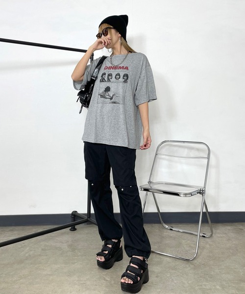 non-hedge（ノンヘッジ）の「転写ロゴプリントビッグTシャツ（Tシャツ/カットソー・レディース・オートミール/グレー/オフホワイト/ブラック・FREE）」の14枚目の写真