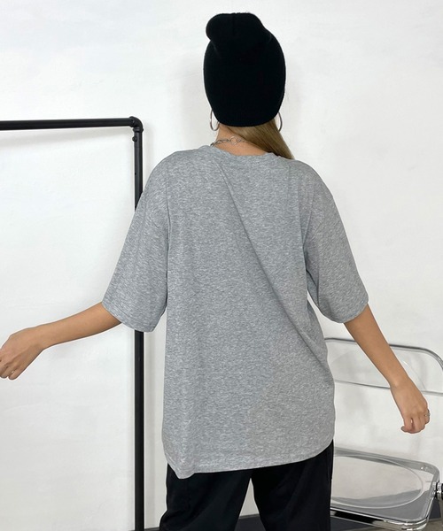 non-hedge（ノンヘッジ）の「転写ロゴプリントビッグTシャツ（Tシャツ/カットソー・レディース・オートミール/グレー/オフホワイト/ブラック・FREE）」の17枚目の写真