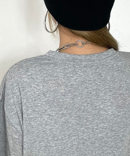 non-hedge（ノンヘッジ）の「転写ロゴプリントビッグTシャツ（Tシャツ/カットソー・レディース・オートミール/グレー/オフホワイト/ブラック・FREE）」の19枚目の写真