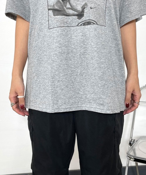 non-hedge（ノンヘッジ）の「転写ロゴプリントビッグTシャツ（Tシャツ/カットソー・レディース・オートミール/グレー/オフホワイト/ブラック・FREE）」の21枚目の写真
