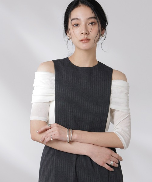 オフショルダーシアートップス pctokyo Tシャツセット セール】オフショルダーシアートップス（Tシャツ/カットソー