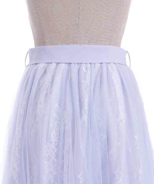 axes femme POETIQUE(アクシーズファムポエティック)の「レース×チュールスカート(スカート・レディース・ネイビー/ラベンダー/ピンク/グリーン/ホワイト/サックスブルー・MEDIUM)」の14枚目の写真