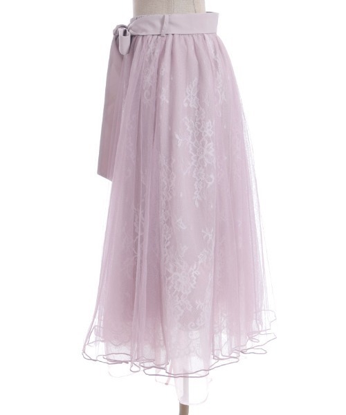 axes femme POETIQUE(アクシーズファムポエティック)の「レース×チュールスカート(スカート・レディース・ネイビー/ラベンダー/ピンク/グリーン/ホワイト/サックスブルー・MEDIUM)」の10枚目の写真