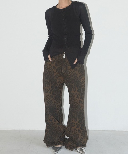 ALAND（エーランド）の「FANCY CLUB／レオパードパンツ（その他パンツ・レディース・ブラウン/カーキ・SMALL）」の9枚目の写真