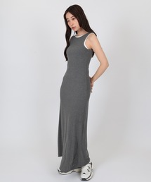 layered rib sleeveless long one piece