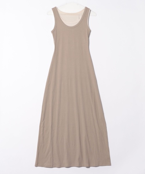 セール】layered lib sleeveless long one piece（ワンピース