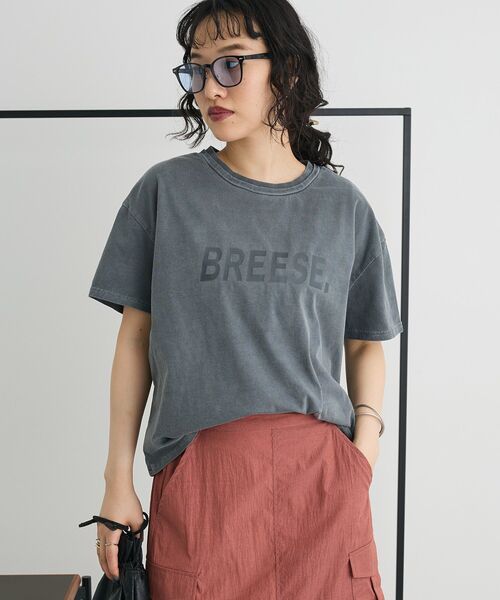 CRAFT STANDARD BOUTIQUE(クラフトスタンダードブティック)の「ヴィンテージ加工ロゴTEE(Tシャツ/カットソー・レディース・ブラック/サックスブルー・FREE)」の1枚目の写真