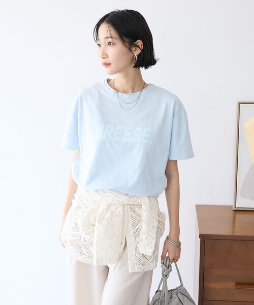 CRAFT STANDARD BOUTIQUE(クラフトスタンダードブティック)の「ヴィンテージ加工ロゴTEE(Tシャツ/カットソー・レディース・ブラック/サックスブルー・FREE)」の10枚目の写真