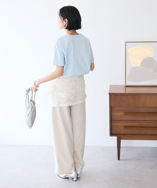 CRAFT STANDARD BOUTIQUE(クラフトスタンダードブティック)の「ヴィンテージ加工ロゴTEE(Tシャツ/カットソー・レディース・ブラック/サックスブルー・FREE)」の6枚目の写真