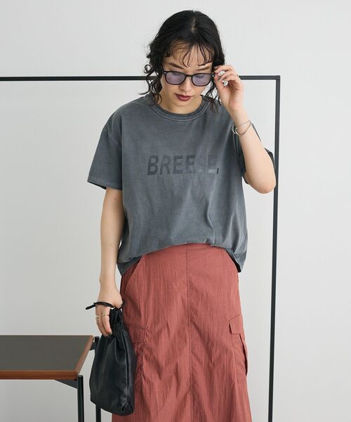 CRAFT STANDARD BOUTIQUE(クラフトスタンダードブティック)の「ヴィンテージ加工ロゴTEE(Tシャツ/カットソー・レディース・ブラック/サックスブルー・FREE)」の5枚目の写真