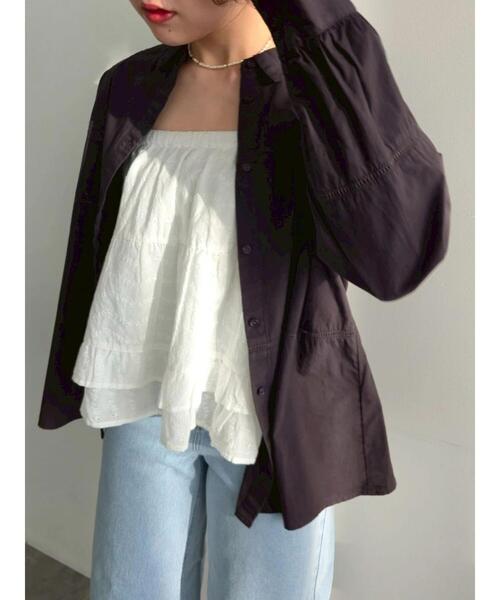 SM2（エスエムツー）の「レースブロッキングシャツ（シャツ/ブラウス・レディース・ブルー/チャコールグレー/ベージュ/ピンク/ブラウン・F）」の2枚目の写真