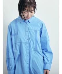 レースブロッキングシャツ