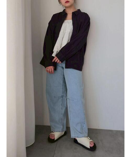 SM2（エスエムツー）の「レースブロッキングシャツ（シャツ/ブラウス・レディース・ブルー/チャコールグレー/ベージュ/ピンク/ブラウン・F）」の6枚目の写真