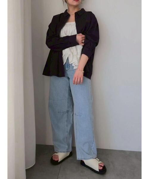 SM2（エスエムツー）の「レースブロッキングシャツ（シャツ/ブラウス・レディース・ブルー/チャコールグレー/ベージュ/ピンク/ブラウン・F）」の7枚目の写真