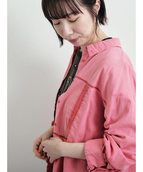 SM2（エスエムツー）の「レースブロッキングシャツ（シャツ/ブラウス・レディース・ブルー/チャコールグレー/ベージュ/ピンク/ブラウン・F）」の16枚目の写真