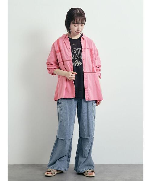 SM2（エスエムツー）の「レースブロッキングシャツ（シャツ/ブラウス・レディース・ブルー/チャコールグレー/ベージュ/ピンク/ブラウン・F）」の21枚目の写真