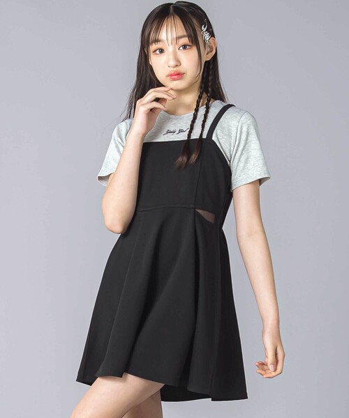 ZIDDY（ジディ）の「ZIDDY/ストレッチツイル背中開きワンピース