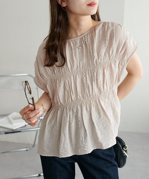 セール】【新色追加!/WEB限定】前後2WAYシャーリングフレンチブラウス