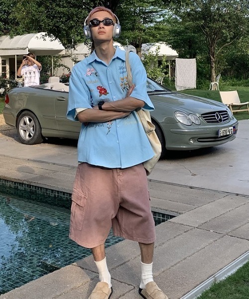 セール】フラワー刺繍シャツ（シャツ/ブラウス）｜B.R.U（ブル