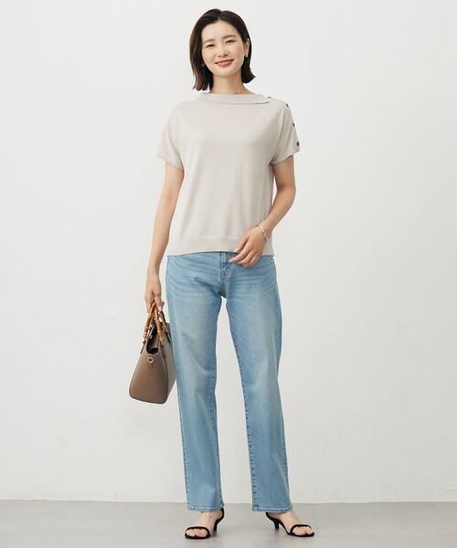 J.PRESS(ジェイプレス)の「【洗える・抗菌防臭】COTTON POLYESTER 襟付き ニット(ニット/セーター・レディース・ネイビー系/スカイブルー系/ピンク系/ライトグレー系・LARGE/MEDIUM)」の8枚目の写真