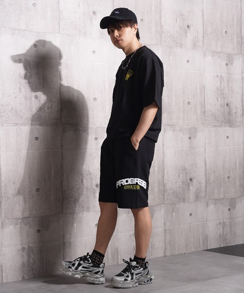 1111clothing（ワンフォークロージング）の「クラウン サガラ刺繍 スウェットショーツ / Crown Sagara Embroidery Sweatshorts（その他パンツ・メンズ・ブラック/グレイッシュベージュ/ホワイト系・M/XL/L）」の13枚目の写真