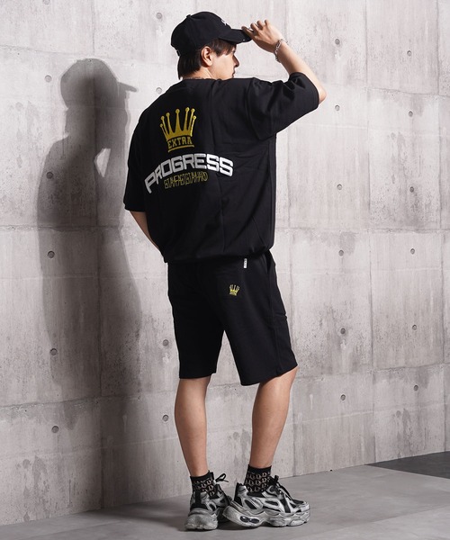 1111clothing（ワンフォークロージング）の「クラウン サガラ刺繍 スウェットショーツ / Crown Sagara Embroidery Sweatshorts（その他パンツ・メンズ・ブラック/グレイッシュベージュ/ホワイト系・M/XL/L）」の16枚目の写真