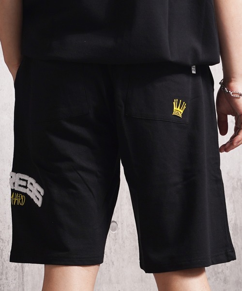 1111clothing（ワンフォークロージング）の「クラウン サガラ刺繍 スウェットショーツ / Crown Sagara Embroidery Sweatshorts（その他パンツ・メンズ・ブラック/グレイッシュベージュ/ホワイト系・M/XL/L）」の15枚目の写真