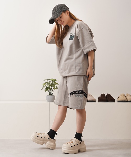 1111clothing（ワンフォークロージング）の「クラウン サガラ刺繍 スウェットショーツ / Crown Sagara Embroidery Sweatshorts（その他パンツ・メンズ・ブラック/グレイッシュベージュ/ホワイト系・M/XL/L）」の6枚目の写真