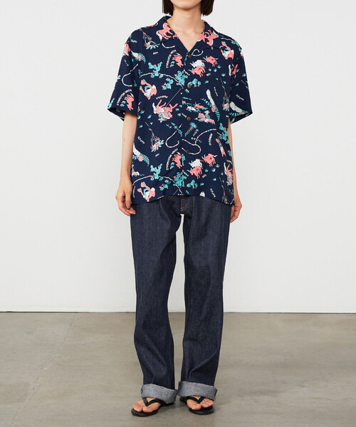 SUN SURF（サンサーフ）の「SUN SURF | 半袖ハワイアンシャツ “PANIOLA TOWN” WOMEN（シャツ/ブラウス・レディース・ネイビー・M）」の12枚目の写真